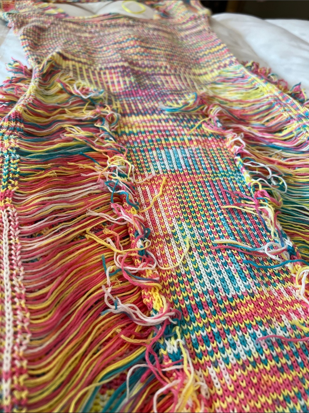 Fashion Nova Multicolor Fringe Knit Midi Dress - Picture 4 of 13